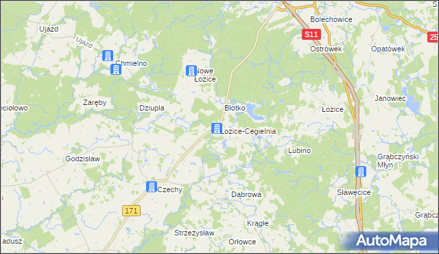 mapa Łozice-Cegielnia, Łozice-Cegielnia na mapie Targeo