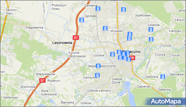 mapa Łoziska, Łoziska na mapie Targeo