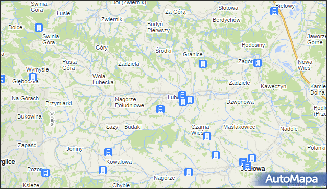 mapa Lubcza gmina Ryglice, Lubcza gmina Ryglice na mapie Targeo