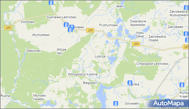 mapa Lubcza gmina Więcbork, Lubcza gmina Więcbork na mapie Targeo