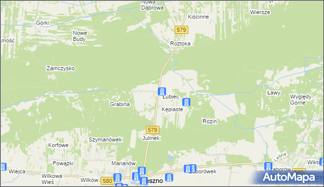 mapa Łubiec, Łubiec na mapie Targeo