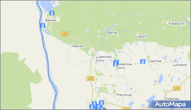 mapa Lubiechów Dolny, Lubiechów Dolny na mapie Targeo