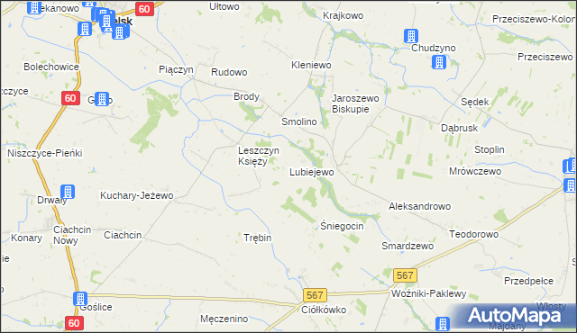 mapa Lubiejewo, Lubiejewo na mapie Targeo