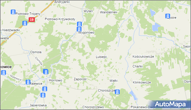 mapa Lubiejki, Lubiejki na mapie Targeo