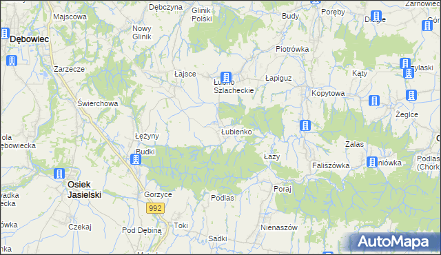 mapa Łubienko, Łubienko na mapie Targeo