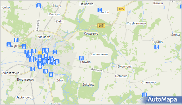 mapa Lubieszewo gmina Gryfice, Lubieszewo gmina Gryfice na mapie Targeo