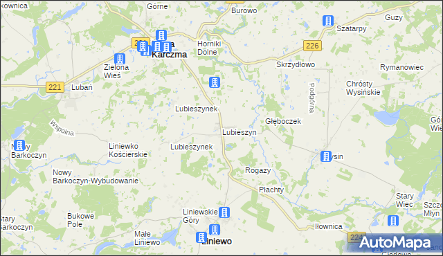 mapa Lubieszyn, Lubieszyn na mapie Targeo