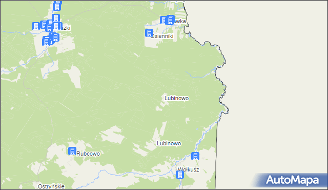 mapa Lubinowo gmina Płaska, Lubinowo gmina Płaska na mapie Targeo