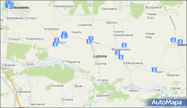 mapa Łubnice powiat wieruszowski, Łubnice powiat wieruszowski na mapie Targeo