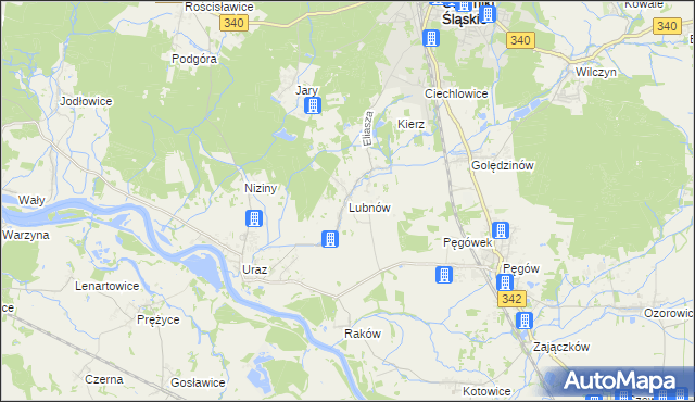 mapa Lubnów gmina Oborniki Śląskie, Lubnów gmina Oborniki Śląskie na mapie Targeo