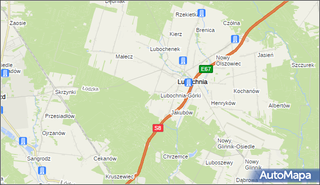 mapa Lubochnia-Górki, Lubochnia-Górki na mapie Targeo