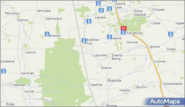 mapa Lubomierz gmina Pleszew, Lubomierz gmina Pleszew na mapie Targeo