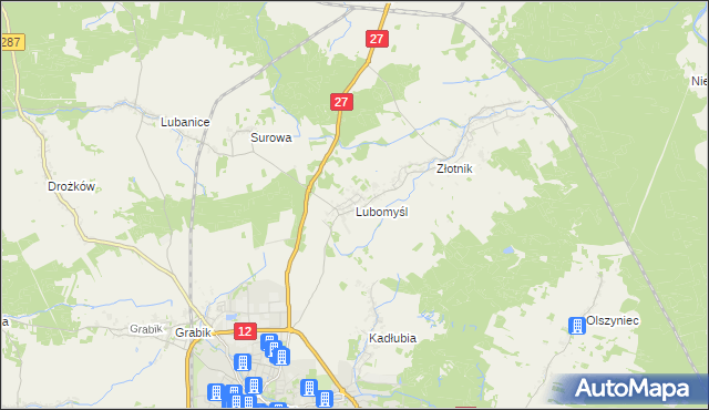 mapa Lubomyśl, Lubomyśl na mapie Targeo