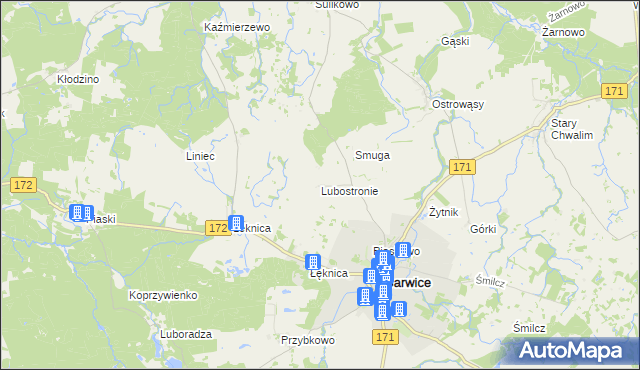 mapa Lubostronie, Lubostronie na mapie Targeo