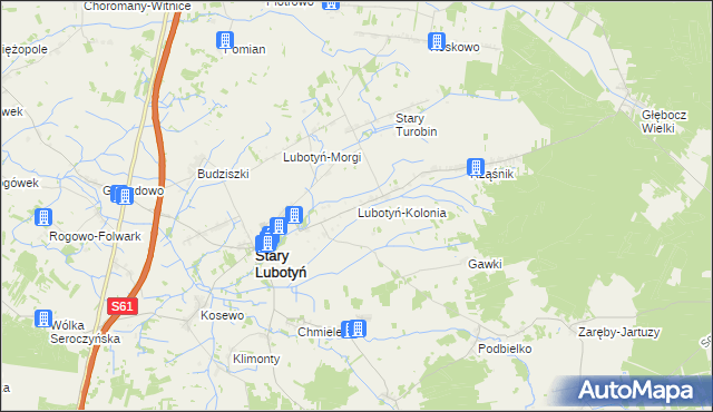 mapa Lubotyń-Kolonia, Lubotyń-Kolonia na mapie Targeo