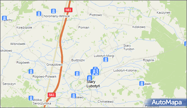 mapa Lubotyń-Morgi, Lubotyń-Morgi na mapie Targeo