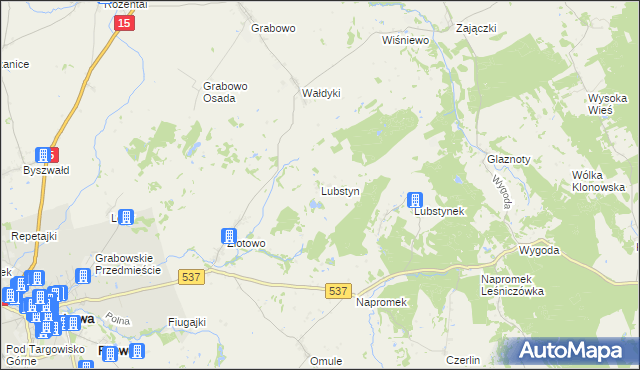 mapa Lubstyn, Lubstyn na mapie Targeo