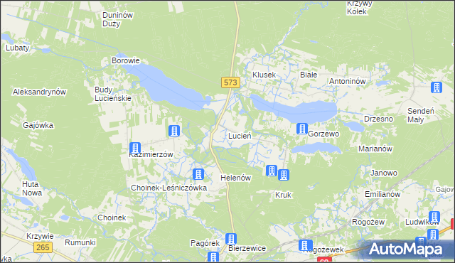 mapa Lucień, Lucień na mapie Targeo