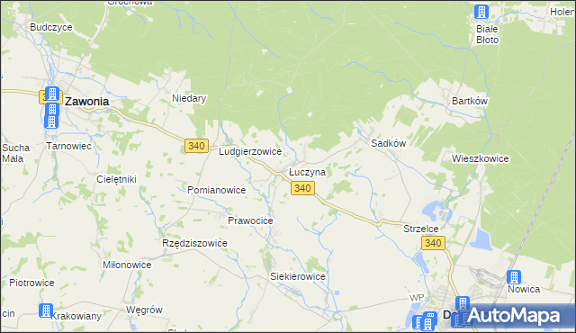 mapa Łuczyna, Łuczyna na mapie Targeo