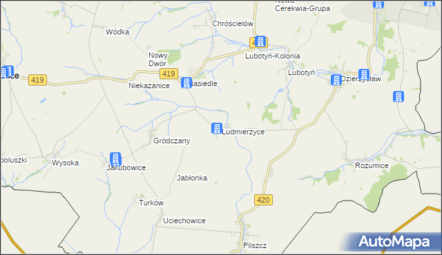 mapa Ludmierzyce, Ludmierzyce na mapie Targeo