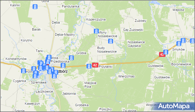 mapa Ludwików gmina Przedbórz, Ludwików gmina Przedbórz na mapie Targeo