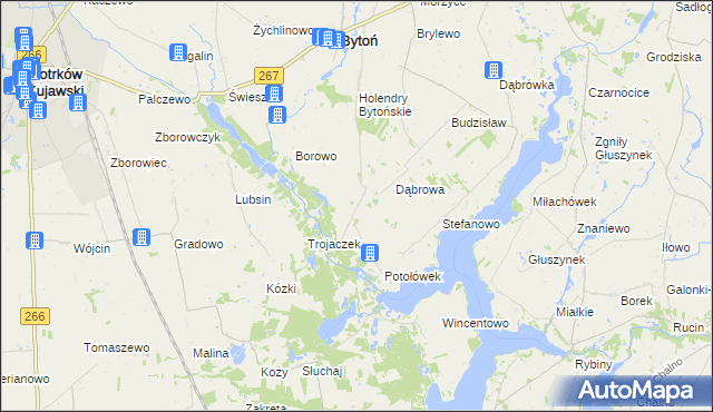 mapa Ludwikowo gmina Bytoń, Ludwikowo gmina Bytoń na mapie Targeo