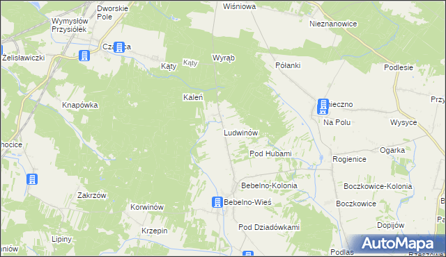 mapa Ludwinów gmina Włoszczowa, Ludwinów gmina Włoszczowa na mapie Targeo