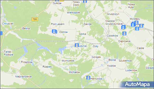 mapa Ludynia, Ludynia na mapie Targeo