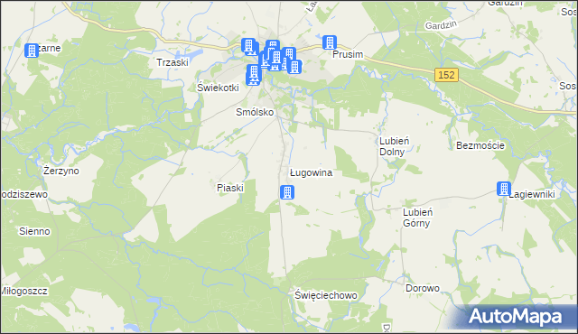 mapa Ługowina gmina Resko, Ługowina gmina Resko na mapie Targeo