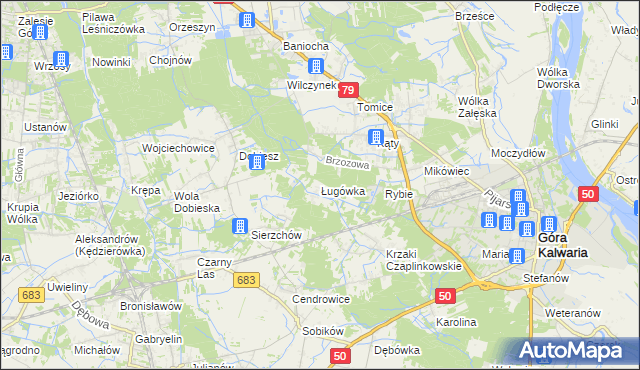 mapa Ługówka, Ługówka na mapie Targeo