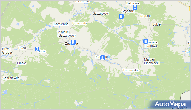 mapa Łukawiec gmina Wielkie Oczy, Łukawiec gmina Wielkie Oczy na mapie Targeo