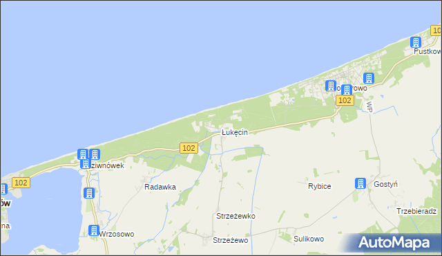 mapa Łukęcin, Łukęcin na mapie Targeo