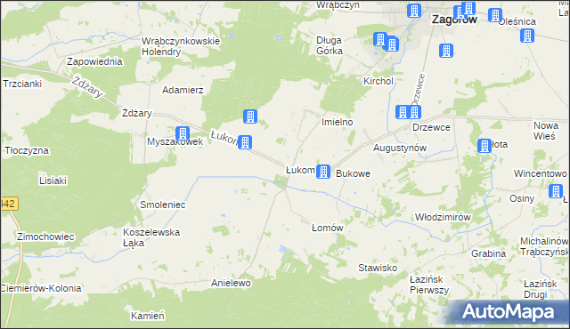 mapa Łukom, Łukom na mapie Targeo