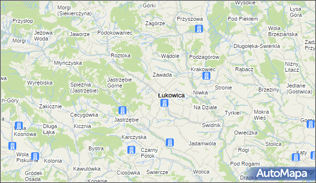 mapa Łukowica, Łukowica na mapie Targeo
