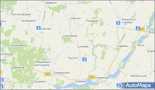 mapa Łukowiec gmina Sicienko, Łukowiec gmina Sicienko na mapie Targeo