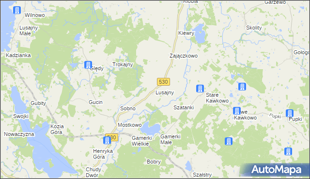 mapa Lusajny, Lusajny na mapie Targeo