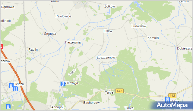 mapa Łuszczanów, Łuszczanów na mapie Targeo