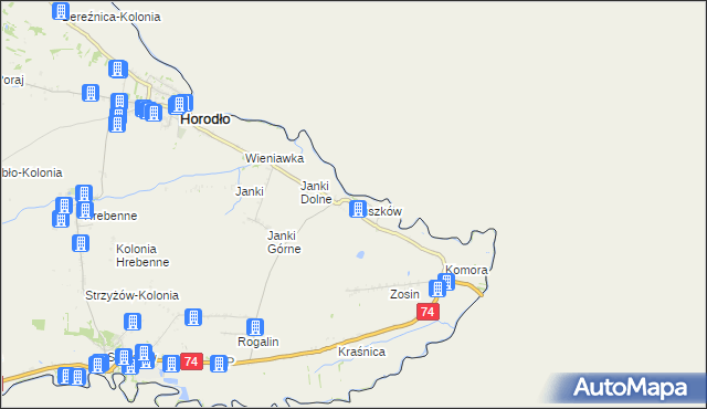 mapa Łuszków, Łuszków na mapie Targeo