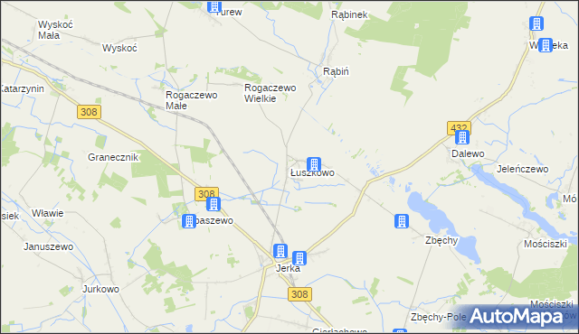 mapa Łuszkowo, Łuszkowo na mapie Targeo