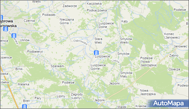 mapa Luszowice gmina Radgoszcz, Luszowice gmina Radgoszcz na mapie Targeo