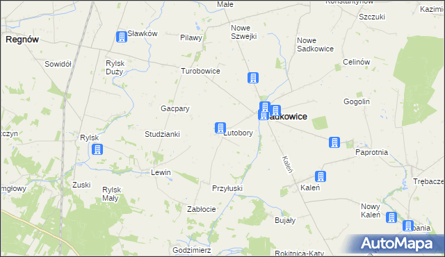 mapa Lutobory, Lutobory na mapie Targeo