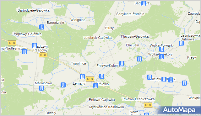 mapa Lutobrok-Folwark, Lutobrok-Folwark na mapie Targeo