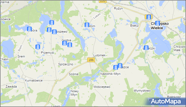 mapa Lutomek, Lutomek na mapie Targeo