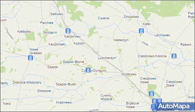 mapa Lutomierzyn, Lutomierzyn na mapie Targeo