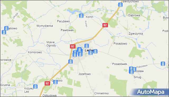 mapa Lwówek powiat nowotomyski, Lwówek powiat nowotomyski na mapie Targeo