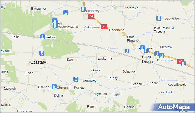 mapa Łyskornia, Łyskornia na mapie Targeo