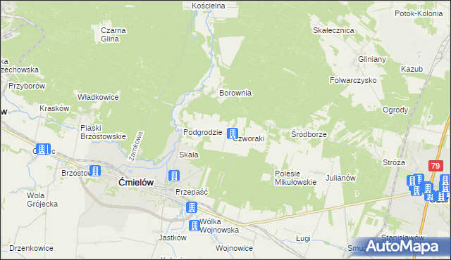 mapa Łysowody, Łysowody na mapie Targeo