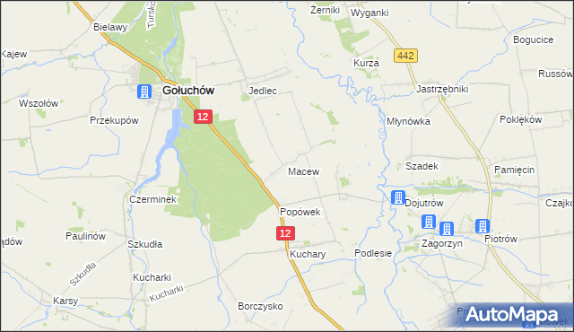 mapa Macew, Macew na mapie Targeo