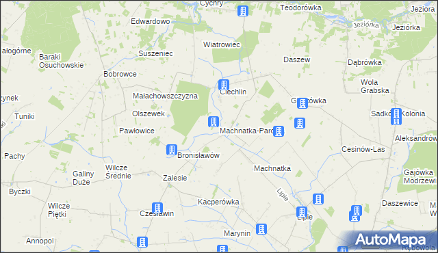 mapa Machnatka-Parcela, Machnatka-Parcela na mapie Targeo