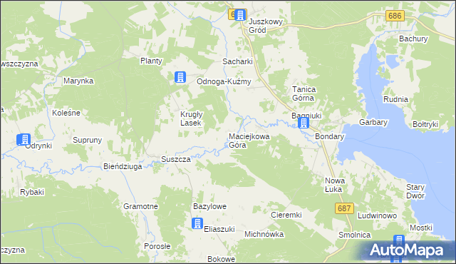 mapa Maciejkowa Góra, Maciejkowa Góra na mapie Targeo